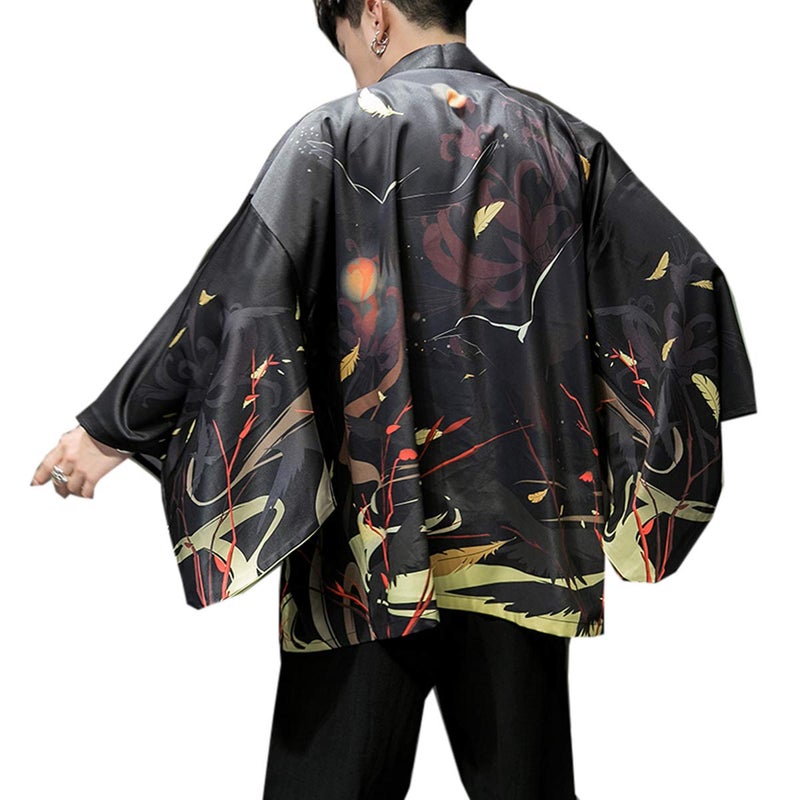 Seidarise Men's Haori Jacket Kimono Cardigan Yukata Noragi Happi Coat - Image 1